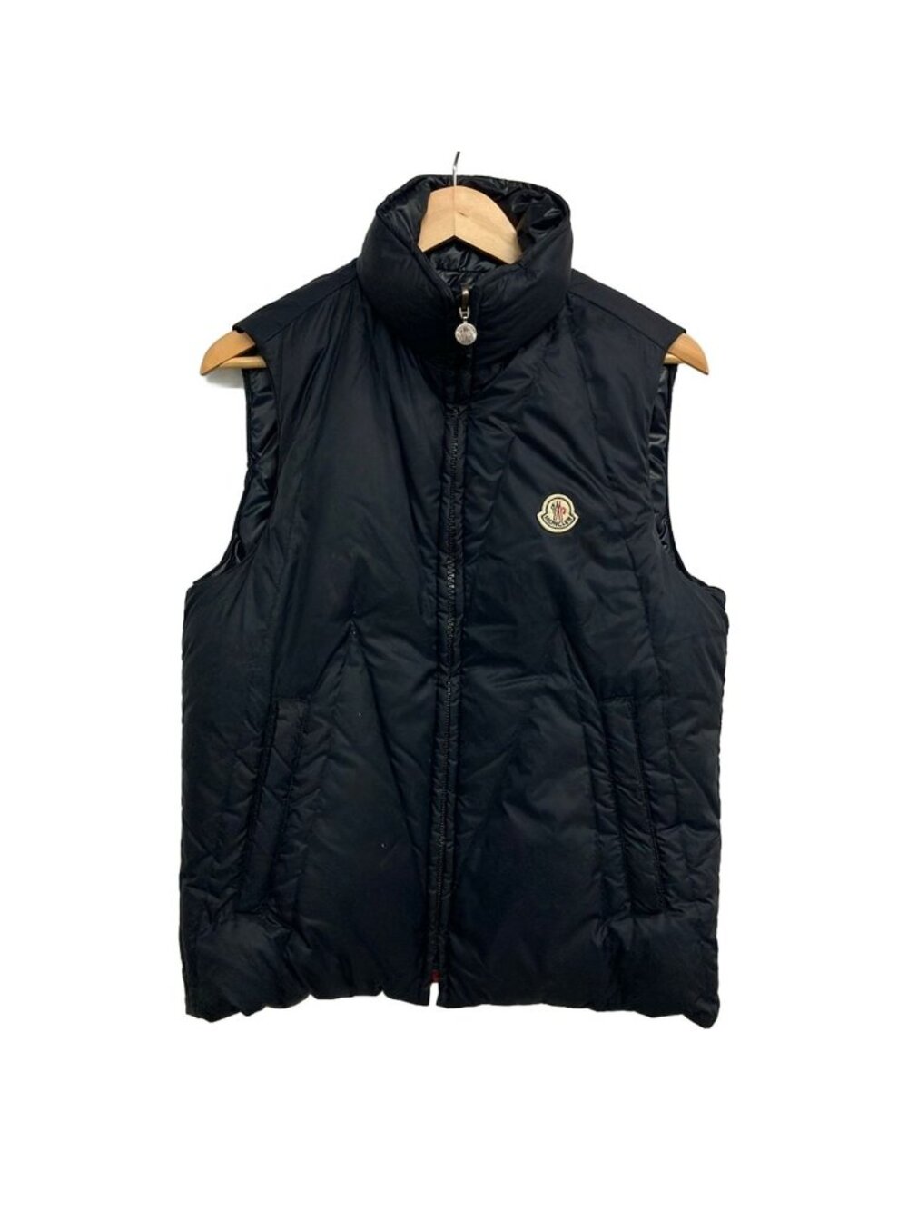 Moncler Down Vest S Dark Navy Red White Reversible